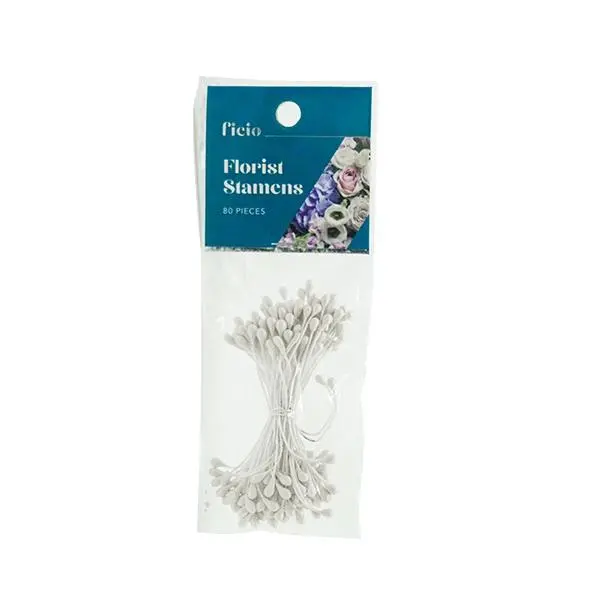 Ficio Matte Floral Stamens – White, Pack Of 80 1