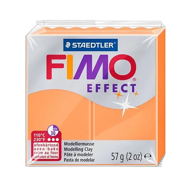 Fimo Effect Polymer Clay – Neon Orange Block, 57G 1
