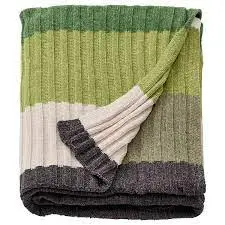 Fjälltrift Nature-Inspired Gradient Throw – Grey To Green, 130X170 Cm Soft Knit 1