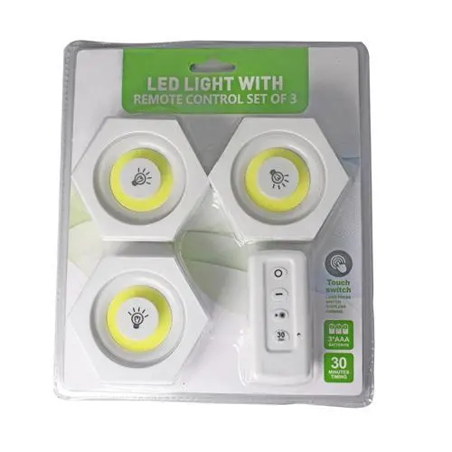 Fjf-6 Hexagonal Battery-Powered Cob Led Lights – 3-Piece Set With Remote 1