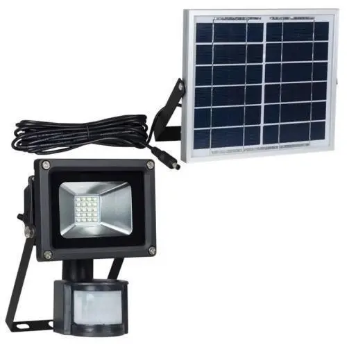 Fl076 10W Solar Flood Light With Integrated Pir Motion Sensor 1