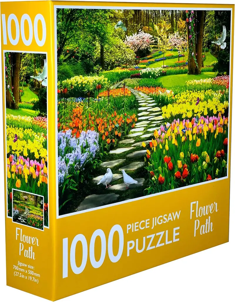 Flower Path: 1000-Piece Botanical Design Jigsaw Puzzle 1