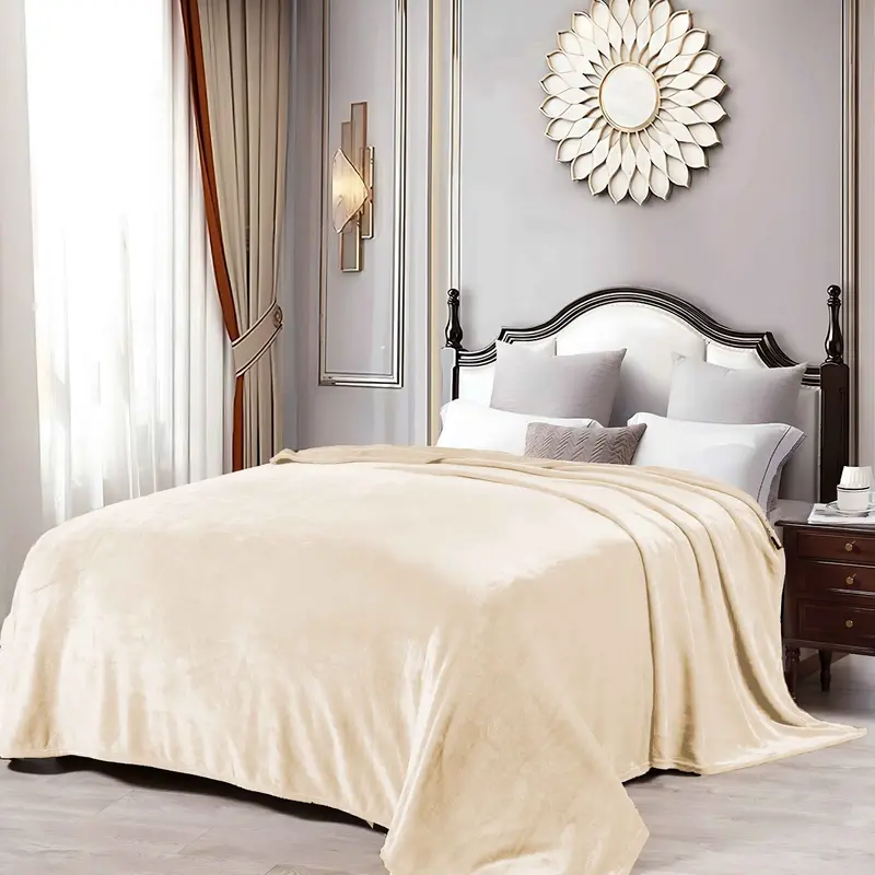 Formr Beige Luxury Mink Throw Blanket – Plush, Lightweight Cozy Cover