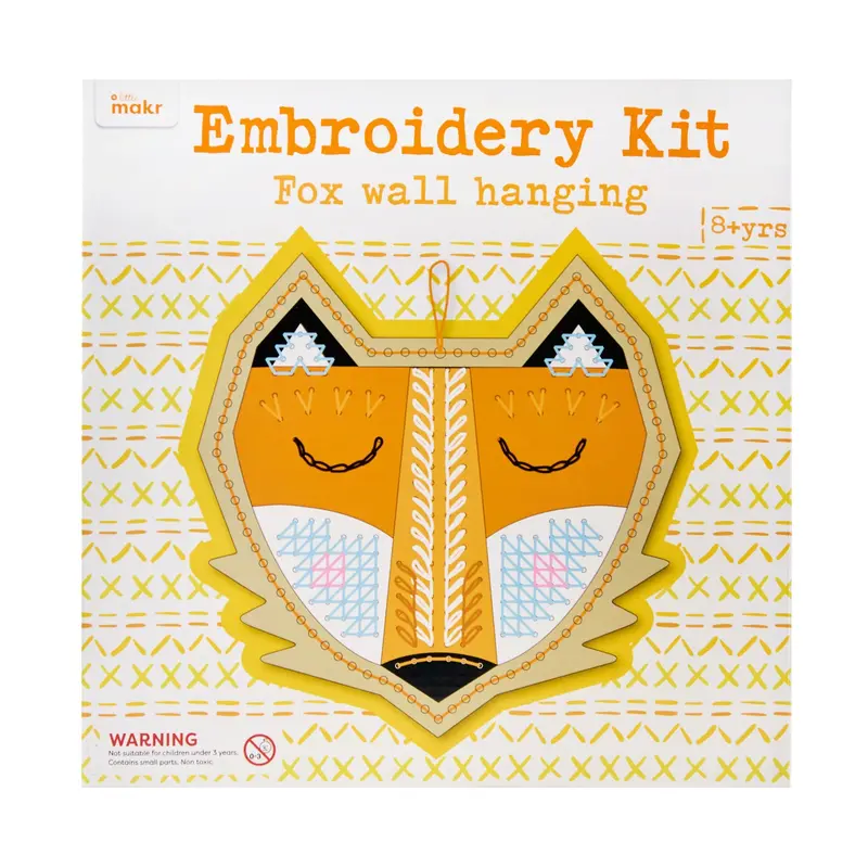Fox-Themed Wall Hanging Embroidery Craft Kit – Little Makr Diy Project 1