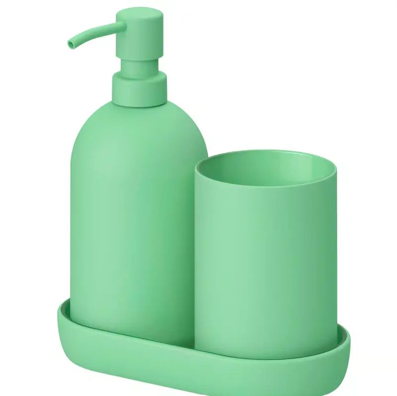 Gansjön Coordinated 3-Piece Bathroom Set In Pale Sage Green 1