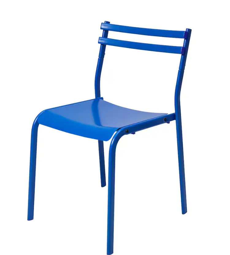 Genesön Metal Dining Chair In Vibrant Blue 1