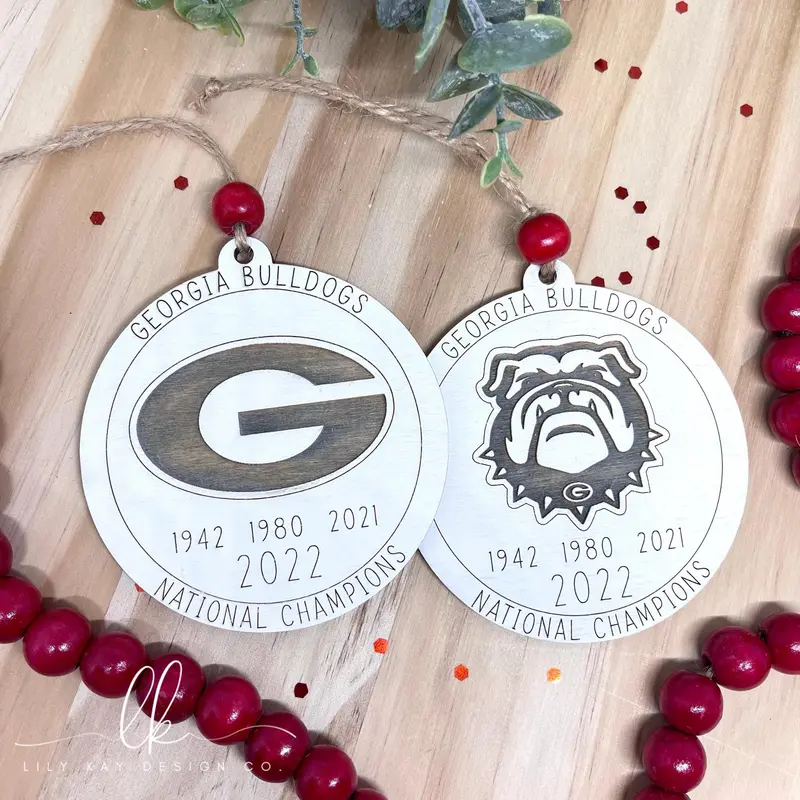 Georgia Bulldogs Ncaa Football Title Celebration Ornament 1