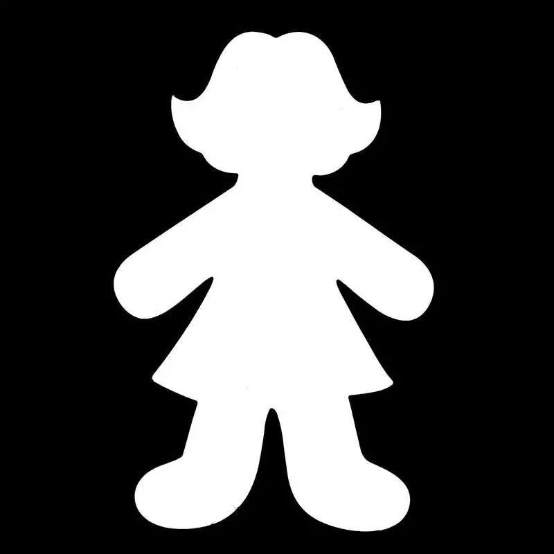 Girl Figure Paper Cutout – 87 × 135 Mm Silhouette Template 1