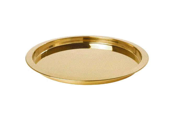 Glattis Brass-Tone Serving Tray (38 Cm Diameter) 1