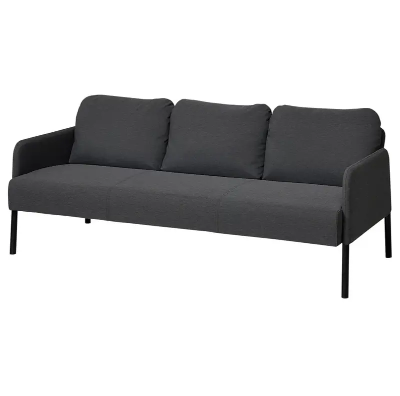 Glostad Knisa Dark Grey 3-Seat Sofa 1