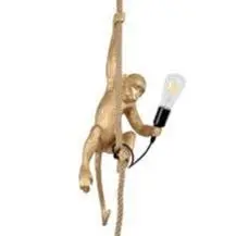 Gold-Finished Monkey-On-Rope Pendant Light – Drsa6143 1