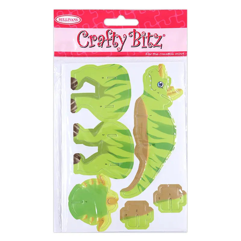 Green Stegosaurus 3D Mini Puzzle – Diy Paper Craft Kit 1