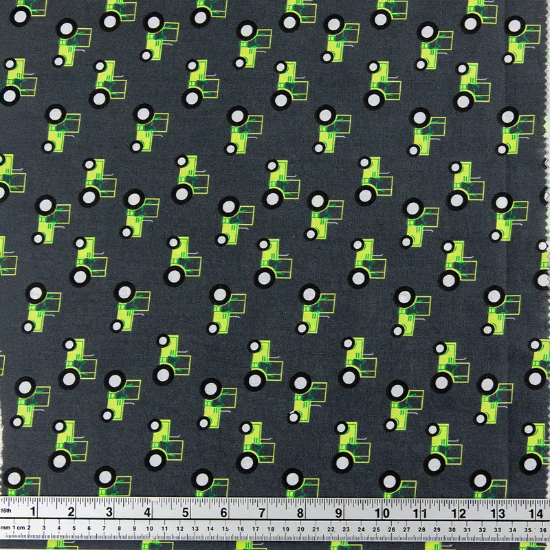Green Tractor-Themed Fabric – 110Cm Wide For Kids’ Crafts 1