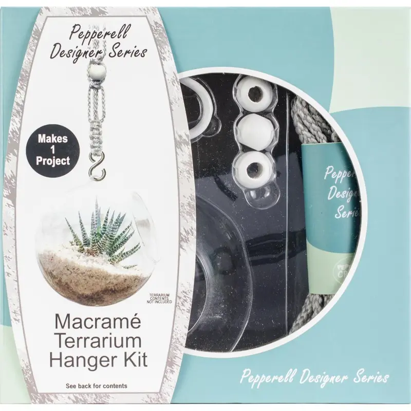 Grey Macramé Terrarium Hanger Kit – Pepperell Designer Series 1