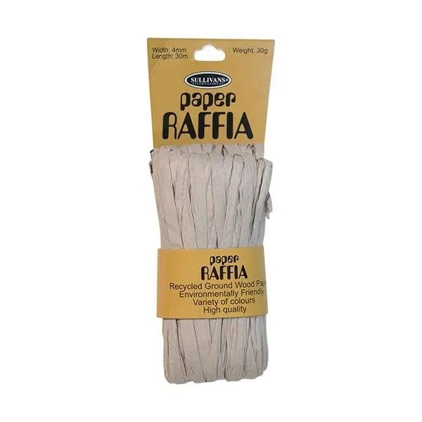 Grey Paper Raffia Ribbon – 4Mm Width × 30M Roll, Natural Texture Craft Trim 1