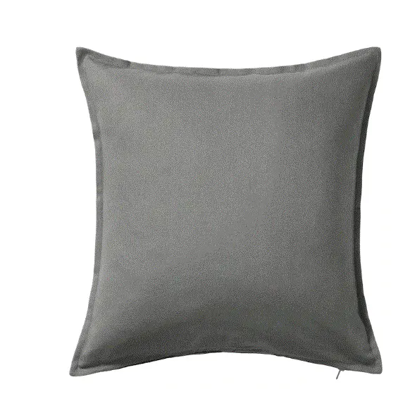 Gurli Soft Polyester Cushion Cover In Neutral Gray – 50X50 Cm Square Pillow Case 1