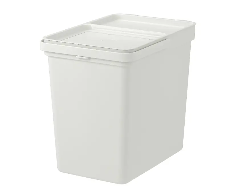 Hallbar Covered Waste Bin – Light Grey, 22-Liter Capacity 1