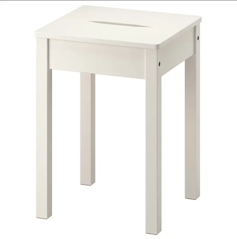 Hauga Compact Upholstered Stool – Clean White Design 1