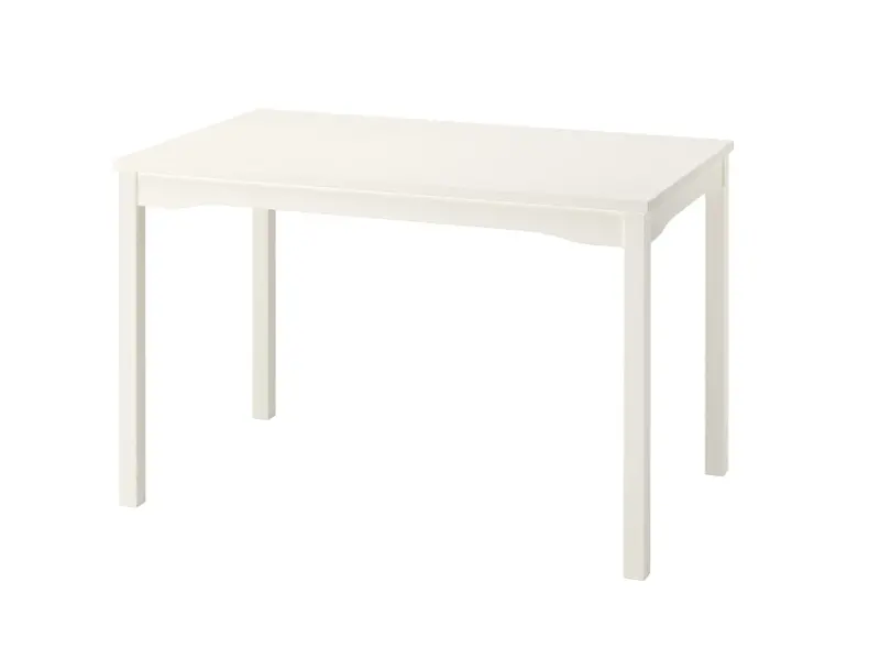 Hauga Extended White Kitchen Table – Rectangular 118X74 Cm Dining Table For Four 1