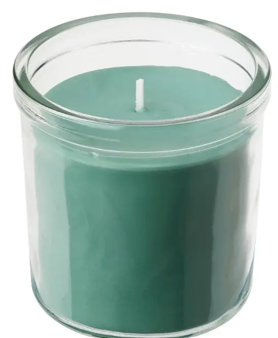 Hedersam Scented Candle In Glass Jar – Fresh Grass Fragrance, Light Green Hue, 40-Hour Burn 1