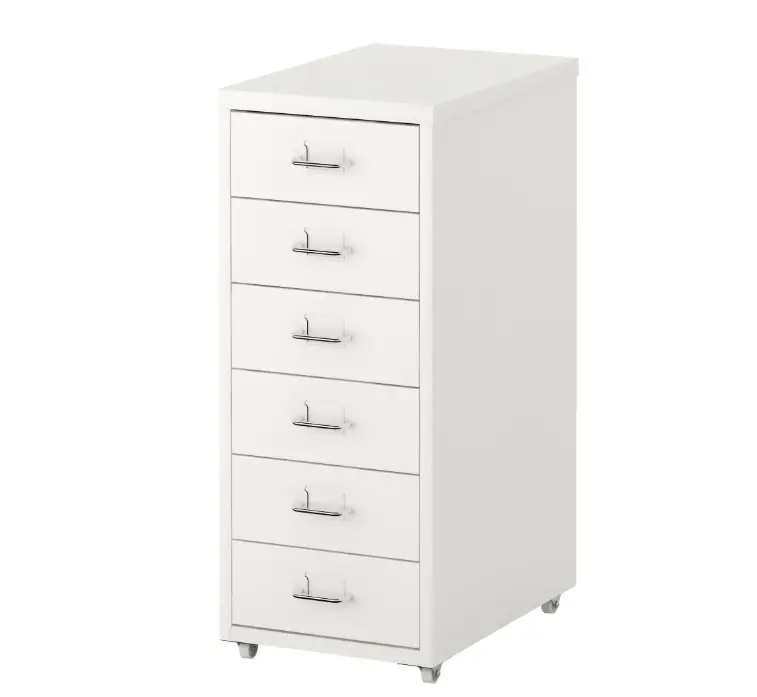 Helmer White Mobile Storage Unit – 28X69 Cm Rolling Organizer 1