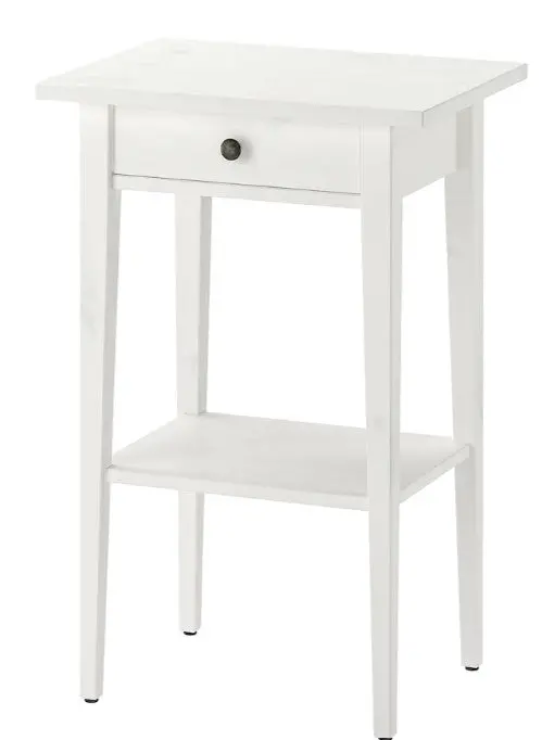 Hemnes Compact Bedside Table – White-Stained Wood, 46X35 Cm 1