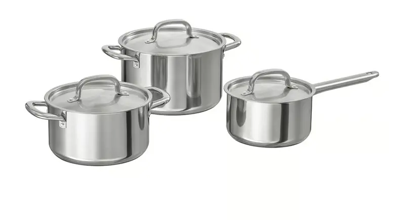 Ikea 365+ Stainless Steel Cookware Set – 6-Piece Premium Kitchen Pot And Pan Collection 1