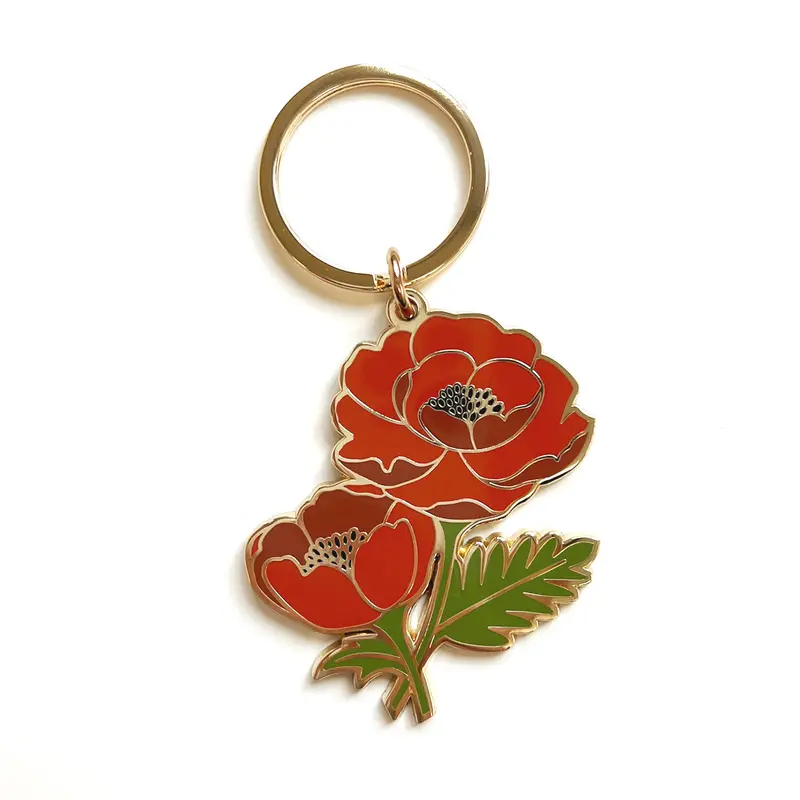 Isabelle Poppy Flower Keychain – Garden-Inspired Keepsake 1