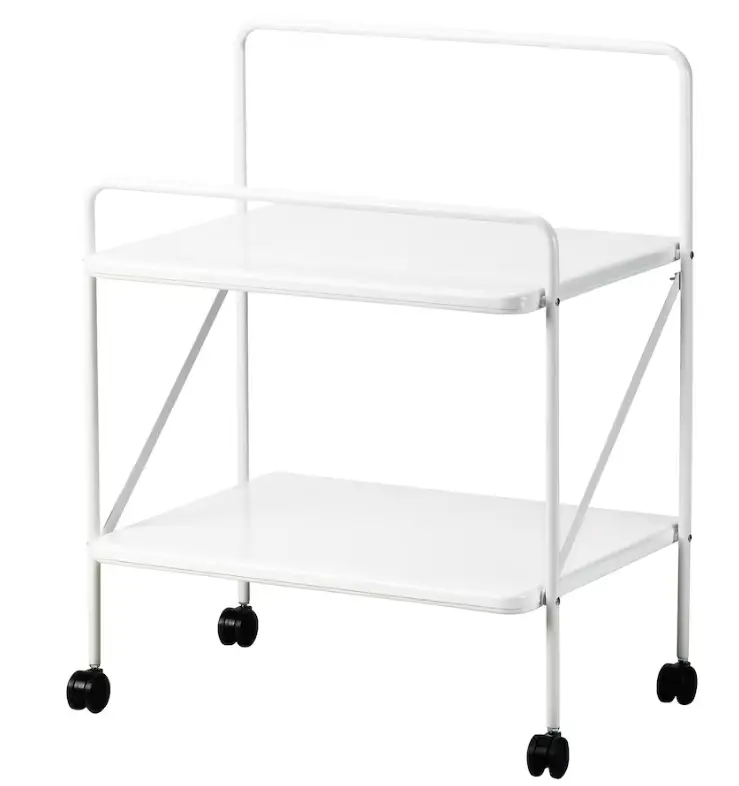Järlåsa Mobile White Side Table On Casters (65X45 Cm) 1