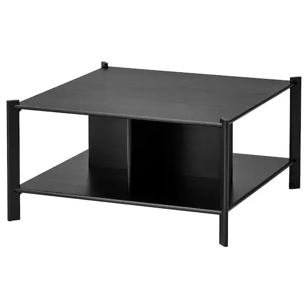Jattesta Square Coffee Table – Matte Black Finish, 80X80 Cm Living Room Centerpiece 1