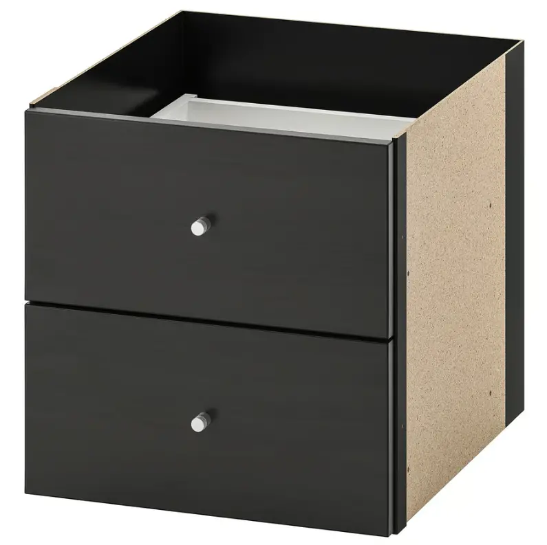 Kallax Black-Brown Insert With Two Drawers – 33X33 Cm 1