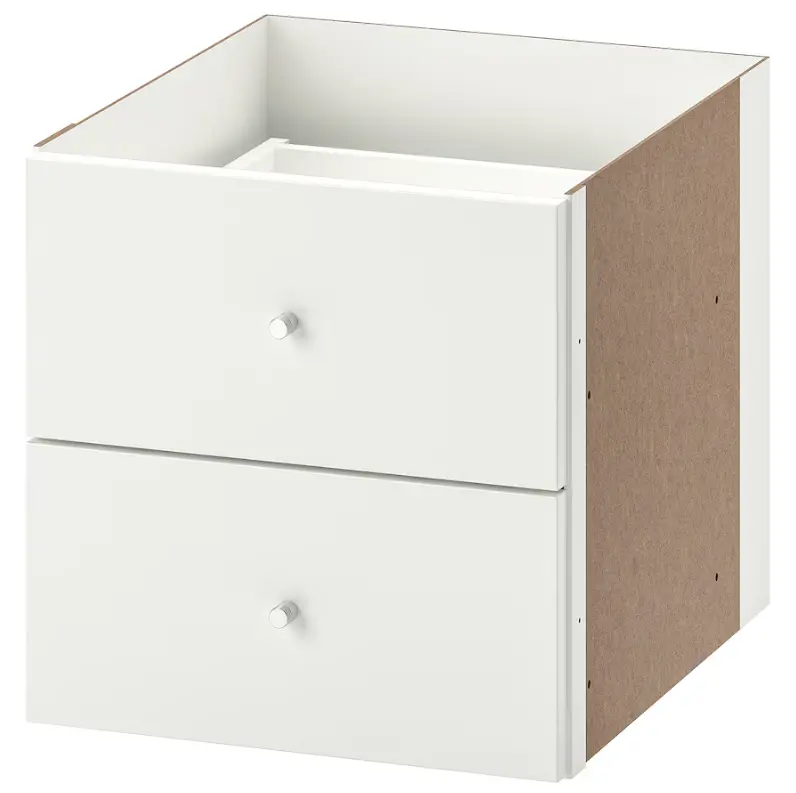 Kallax Two-Drawer Storage Insert In High-Gloss White, 33X33 Cm 1