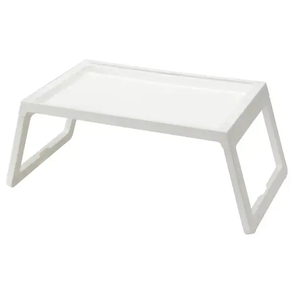 Klipsk Foldable Bed Tray – Lightweight White Serving Tray With Rim 1