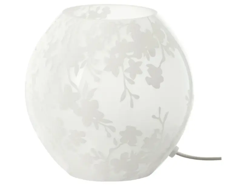 Knubbig Decorative Table Lamp With Cherry Blossom Motif – White, 18 Cm 1