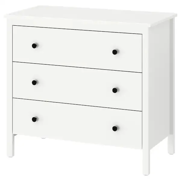 Koppang 3-Drawer Dresser – Compact White Bedroom Storage Unit 1