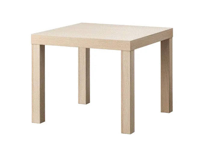 Lack Compact Side Table With White Stained Oak Finish – 55X55 Cm 1