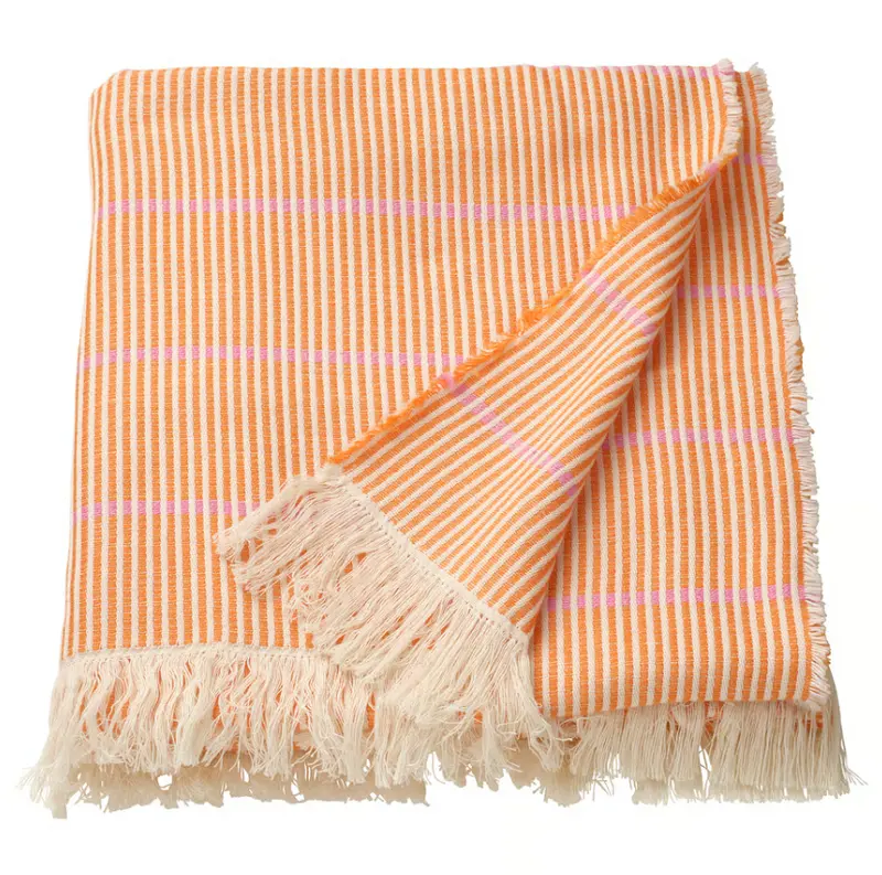 Lappkattfot Vibrant Throw Blanket – Orange & Pink Blend, 130X170 Cm 1