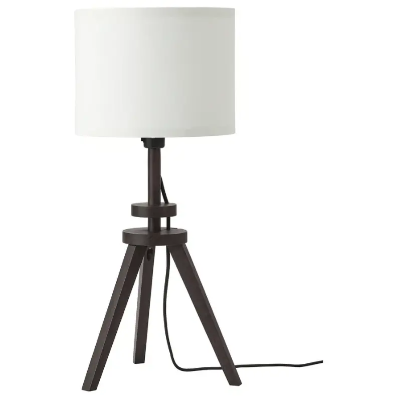 Lauters Brown Ash & White Table Lamp – Modern Accent Lighting 1