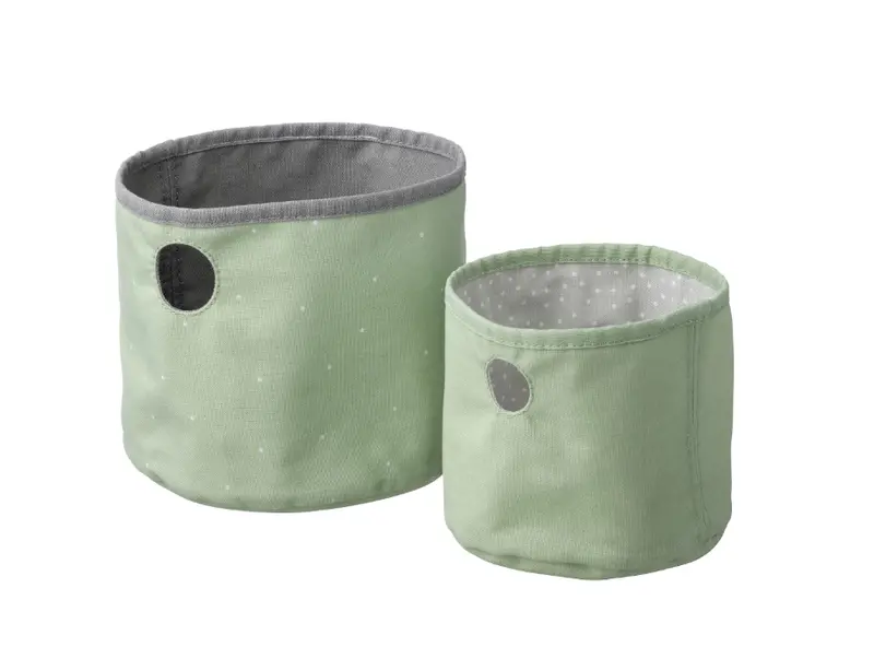 Len Stackable Storage Boxes (Set Of 2) – Green-Light Gray Finish 1
