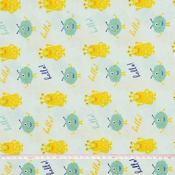 Little Monsters Hello Print Fabric – 112 Cm Width 1