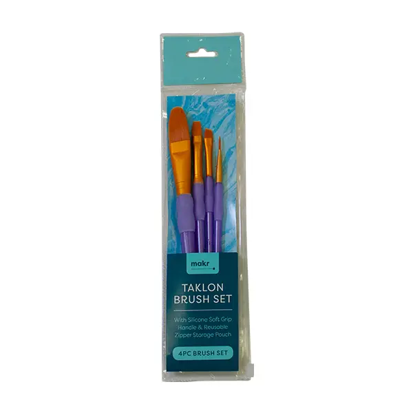 Makr Art Purple Taklon Brush Set – 4-Piece Fine Art Collection 1