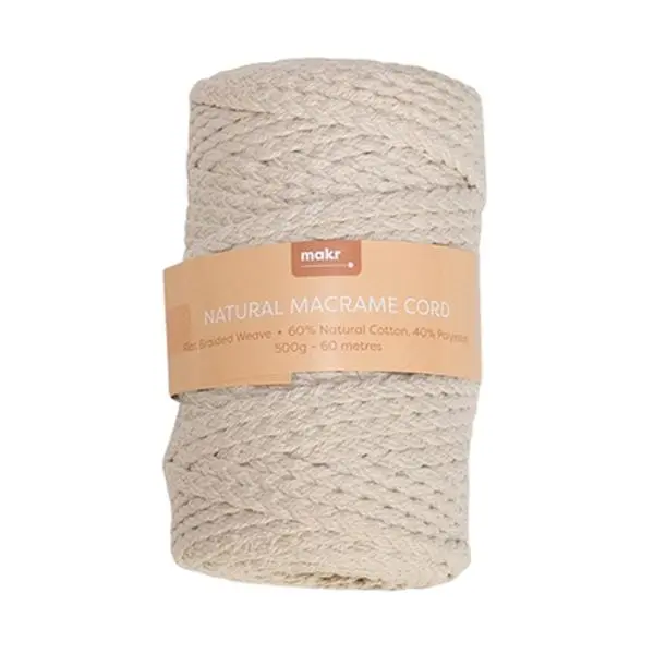 Makr Flat Braided Macramé Cord – 500G Premium Cotton Rope 1