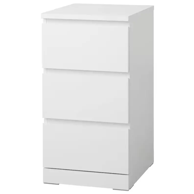 Malm 3-Drawer Chest – Glossy White Finish, 40X78 Cm 1