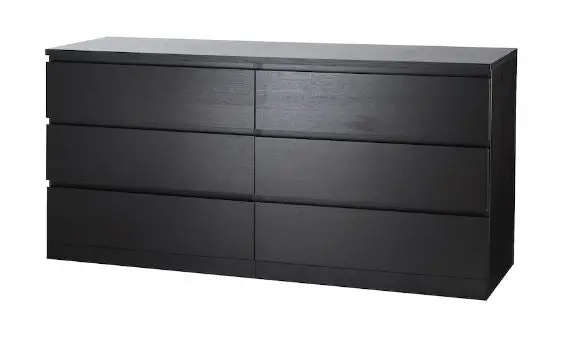 Malm 6-Drawer Chest In Black-Brown – 160X78 Cm 1