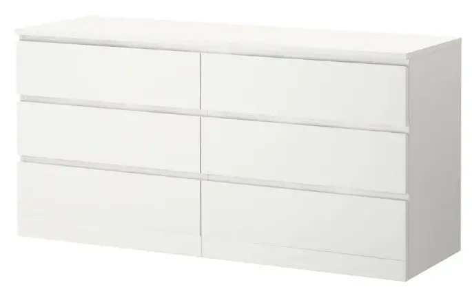 Malm 6-Drawer Chest – White, 160X78 Cm Tall Storage Unit 1