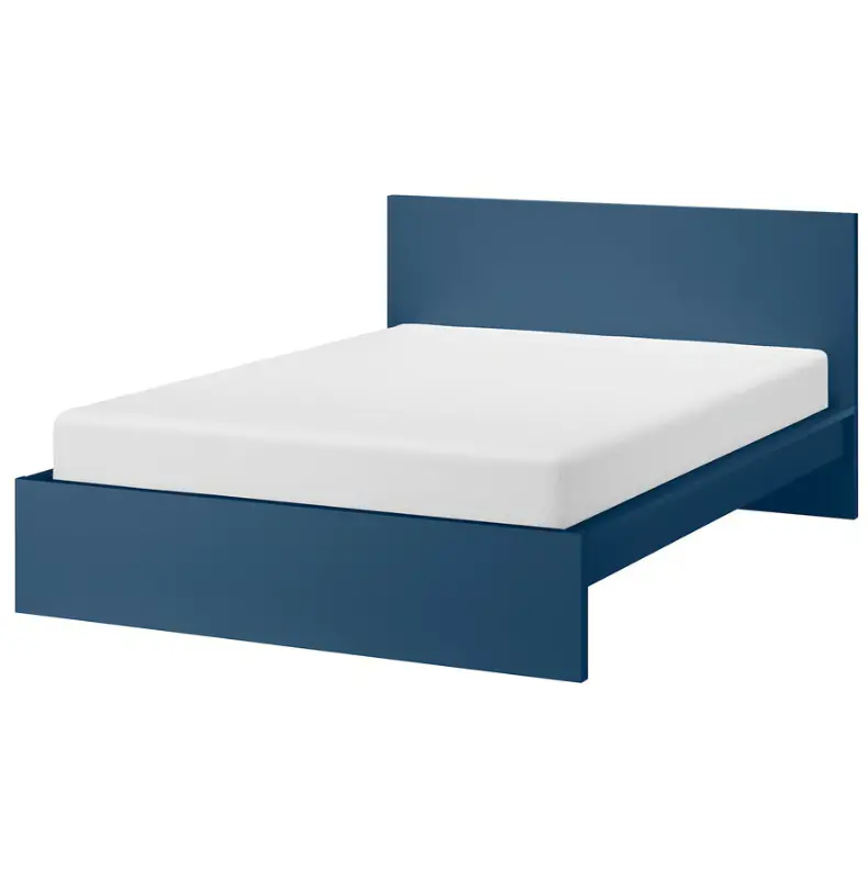 Malm High Bed Frame In Blue – Fits 140X200 Cm Mattress 1