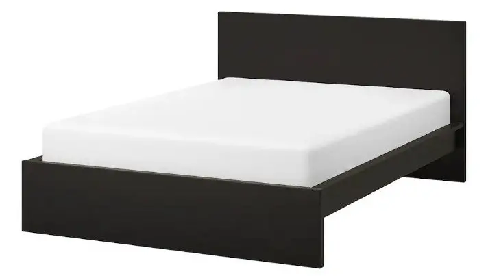 Malm High-Profile Black-Brown Wooden Bed Frame, 160X200 Cm Double Size 1