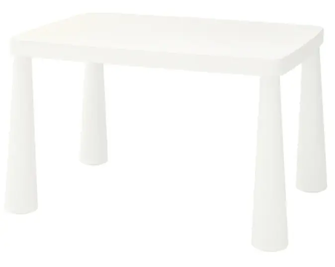 Mammut Kids’ Outdoor Table – Durable White Polypropylene, 77X55 Cm Surface 1