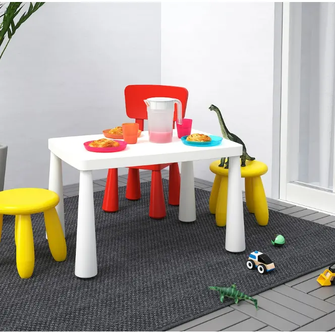 Mammut Kids’ Outdoor Table – Durable White Polypropylene, 77X55 Cm Surface 2