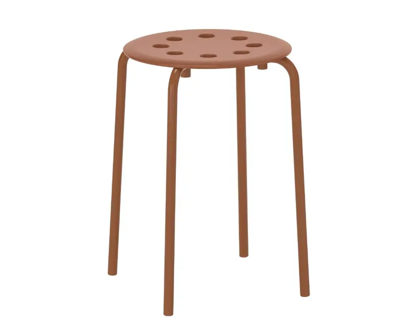 Marius Adjustable Stool – Rustic Red-Brown Finish, 45 Cm Height 1